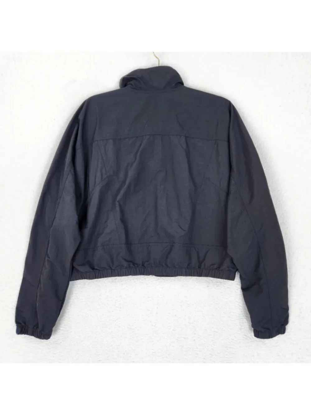 Nike Jacket Womens Small Black Woven Full Zip Lightweight Cropped Windbreaker
